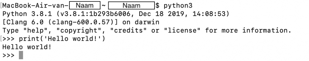 'Hello world!' script in Python